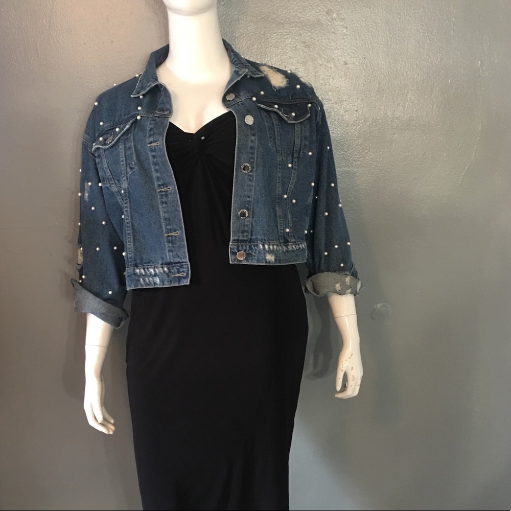 City Chic Jean pearl Jacket - Picture 2 of 3